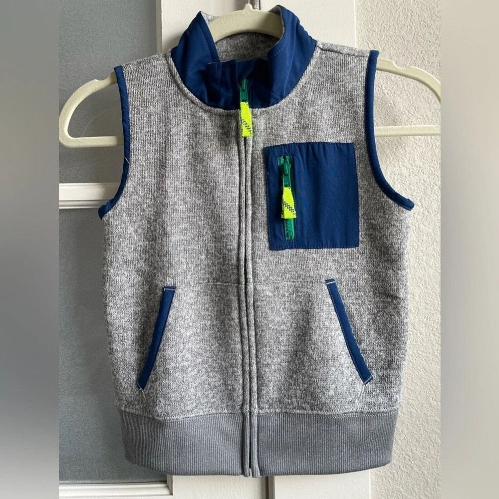 J.Crew - Kids' Unisex Color Block Fleece Vest - Size XS- Gray - NWOT‎